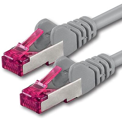 1aTTack.de 0,25 m gris 1 pièce câble réseau CAT6a (10Gb/s) S-FTP CAT 6a Lanka câble certifié GHMT PIMF 500 MHz Cat5 Cat5e Cat6 Cat6a Cat7 pour switch, routeur, modem, Internet 1aTTack.de 0,25 m gris 1 pièce câble réseau CAT6a (10Gb/s) S-FTP CAT 6a Lanka câble certifié GHMT PIMF 500 MHz Cat5 Cat5e Cat6 Cat6a Cat7 pour switch, routeur, modem, Internet