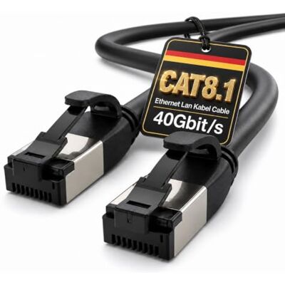 1aTTack.de Câble Réseau Cat8 Cat 8 slim 1 pièce 10.0 m Ethernet LAN DSL Modem Routeur Noir 1aTTack.de Câble Réseau Cat8 Cat 8 slim 1 pièce 10.0 m Ethernet LAN DSL Modem Routeur Noir