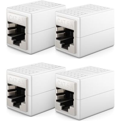 deleyCON 4 Pièces RJ45 Coupleur (10 Gbit/s) Câble LAN Extension Câble Réseau Adaptateur Ethernet Connecteur Compatible Cat8, Cat7, Cat6, Cat5 Câble Patch LAN DSL POE 2X RJ45 Femelle Blanc deleyCON 4 Pièces RJ45 Coupleur (10 Gbit/s) Câble LAN Extension Câble Réseau Adaptateur Ethernet Connecteur Compatible Cat8, Cat7, Cat6, Cat5 Câble Patch LAN DSL POE 2X RJ45 Femelle Blanc