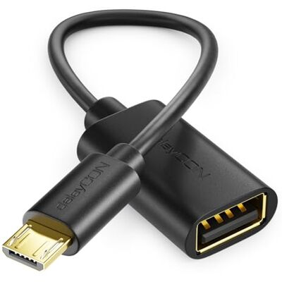 deleyCON 20cm USB 2.0 High Speed OTG Adaptateur Câble (1 Pièce) USB-A vers Micro-USB B S7 S7 Edge S6 S6 Edge S5 S4 Note 5 4 3 Noir deleyCON 20cm USB 2.0 High Speed OTG Adaptateur Câble (1 Pièce) USB-A vers Micro-USB B S7 S7 Edge S6 S6 Edge S5 S4 Note 5 4 3 Noir