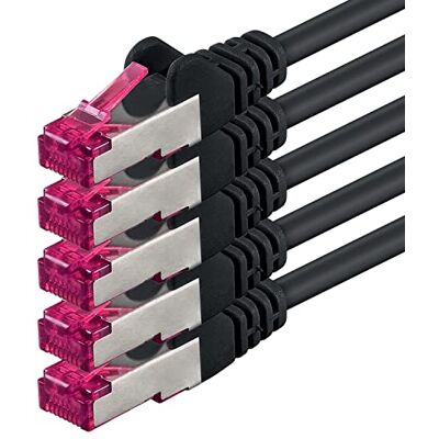 1aTTack.de 0,15 m noir 5 pièces Câble réseau CAT6a (10 Gb/s) Câble LAN S-FTP CAT 6a Certifié GHMT PIMF 500 MHz Cat5e Cat6 Cat6a Cat7 pour commutateur, routeur, modem, internet 1aTTack.de 0,15 m noir 5 pièces Câble réseau CAT6a (10 Gb/s) Câble LAN S-FTP CAT 6a Certifié GHMT PIMF 500 MHz Cat5e Cat6 Cat6a Cat7 pour commutateur, routeur, modem, internet