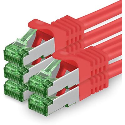1aTTack.de Câble Réseau CAT7 CAT 7 SFTP 5 pièces 0.5 m Ethernet LAN DSL Modem Routeur Rouge 1aTTack.de Câble Réseau CAT7 CAT 7 SFTP 5 pièces 0.5 m Ethernet LAN DSL Modem Routeur Rouge