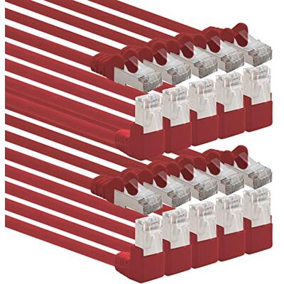 1aTTack.de 366166 Câble réseau Cat.6 angle 90 degrés 1m rouge paquet de 10 Câble patch Cat6 (SFTP PIMF) 1000Mbit/s connecteur Rj 45-10 x 1m mètre rouge 1aTTack.de 366166 Câble réseau Cat.6 angle 90 degrés 1m rouge paquet de 10 Câble patch Cat6 (SFTP PIMF) 1000Mbit/s connecteur Rj 45-10 x 1m mètre rouge