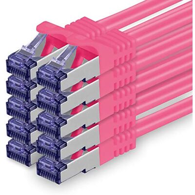 1aTTack.de Câble Réseau CAT7 CAT 7 SFTP 10 pièces 0.25 m Ethernet LAN DSL Modem Routeur 10 pièces magenta 1aTTack.de Câble Réseau CAT7 CAT 7 SFTP 10 pièces 0.25 m Ethernet LAN DSL Modem Routeur 10 pièces magenta