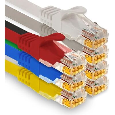 1aTTack.de - 7 câbles réseau Cat7 de 1,5 m, Ethernet Cat.7, câble de raccordement Lan et Cat 7 pour une vitesse Internet maximale et connecte tous les appareils avec prise RJ 45 Couleur 3 1aTTack.de - 7 câbles réseau Cat7 de 1,5 m, Ethernet Cat.7, câble de raccordement Lan et Cat 7 pour une vitesse Internet maximale et connecte tous les appareils avec prise RJ 45 Couleur 3
