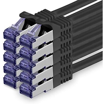 1aTTack.de Câble Réseau CAT7 CAT 7 SFTP 10 pièces 1.50 m Ethernet LAN DSL Modem Routeur Noir 1aTTack.de Câble Réseau CAT7 CAT 7 SFTP 10 pièces 1.50 m Ethernet LAN DSL Modem Routeur Noir