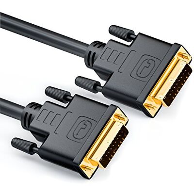 deleyCON 1m DVI Câble 24+1 DVI-D Dual Link HDTV 1080p Full-HD 3D Ready Adaptateur Liaison Moniteur avec Noyau Ferrite Noir deleyCON 1m DVI Câble 24+1 DVI-D Dual Link HDTV 1080p Full-HD 3D Ready Adaptateur Liaison Moniteur avec Noyau Ferrite Noir