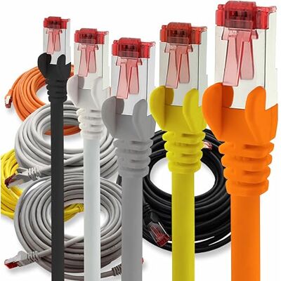 1aTTack.de Câble réseau Cat6 5x 0,5m CAT6 blindage SFTP Câble patch CAT.6 RJ45 Câble Ethernet noir, blanc, gris, jaune, orange 5 couleurs 1aTTack.de Câble réseau Cat6 5x 0,5m CAT6 blindage SFTP Câble patch CAT.6 RJ45 Câble Ethernet noir, blanc, gris, jaune, orange 5 couleurs
