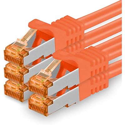 1aTTack.de 0,5 m Câble réseau catégorie 7 orange Lot de 5 câbles Gigabit Ethernet LAN 10 000 Mbit/s Câble patch S FTP PIMF Blindage LSZH Cat.7 Connecteur Rj45 Fiche Cat 6a 5 x 0,5 m 1aTTack.de 0,5 m Câble réseau catégorie 7 orange Lot de 5 câbles Gigabit Ethernet LAN 10 000 Mbit/s Câble patch S FTP PIMF Blindage LSZH Cat.7 Connecteur Rj45 Fiche Cat 6a 5 x 0,5 m