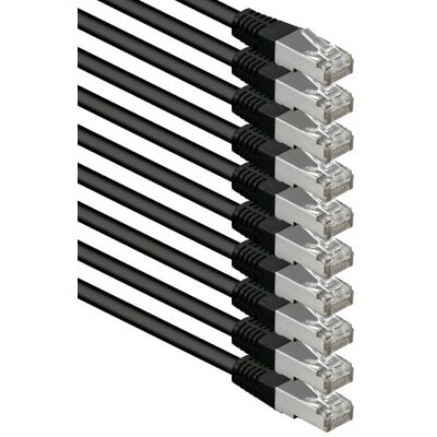 1aTTack.de 0,25 m noir lot de 10 câbles réseau Cat.6 patch cable CAT6 S-FTP Gigabit Lan PIMF CAT 6 cuivre CU sans halogène Internet DSL console de jeu Smart TV 1aTTack.de 0,25 m noir lot de 10 câbles réseau Cat.6 patch cable CAT6 S-FTP Gigabit Lan PIMF CAT 6 cuivre CU sans halogène Internet DSL console de jeu Smart TV