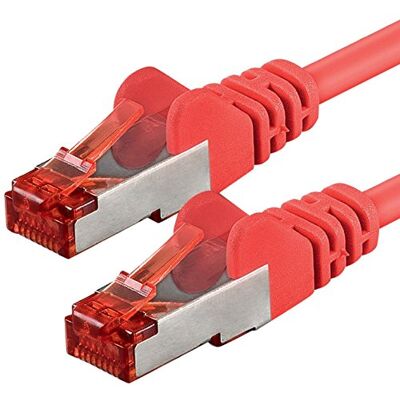 1aTTack.de 1x 1m Câble patch câble réseau Cat 6 Cat6 RJ45 SFTP rouge 1aTTack.de 1x 1m Câble patch câble réseau Cat 6 Cat6 RJ45 SFTP rouge