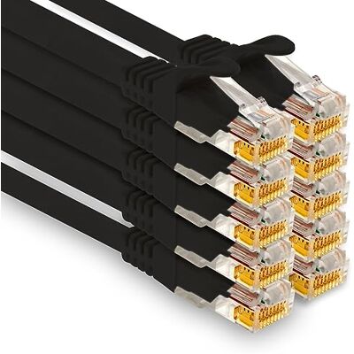 1aTTack.de - 10 x 0,5 m câble réseau Cat7, câble patch Ethernet Cat.7, Lan et Cat 7 pour une vitesse Internet maximale et connecte tous les appareils avec prise RJ 45 noir 1aTTack.de - 10 x 0,5 m câble réseau Cat7, câble patch Ethernet Cat.7, Lan et Cat 7 pour une vitesse Internet maximale et connecte tous les appareils avec prise RJ 45 noir