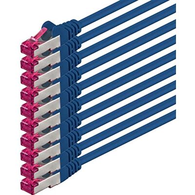 1aTTack.de 3,0 m bleu 10 pièces câble réseau CAT6a (10Gb/s) S-FTP CAT 6a Lanka câble certifié GHMT PIMF 500 MHz Cat5 Cat5e Cat6 Cat6a Cat7 pour switch, routeur, modem, Internet 1aTTack.de 3,0 m bleu 10 pièces câble réseau CAT6a (10Gb/s) S-FTP CAT 6a Lanka câble certifié GHMT PIMF 500 MHz Cat5 Cat5e Cat6 Cat6a Cat7 pour switch, routeur, modem, Internet