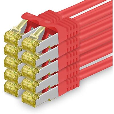 1aTTack.de Câble Réseau CAT7 CAT 7 SFTP 10Gb/s 10 pièces 5.0 m Ethernet LAN DSL Modem Routeur Rouge 10 pièces 1aTTack.de Câble Réseau CAT7 CAT 7 SFTP 10Gb/s 10 pièces 5.0 m Ethernet LAN DSL Modem Routeur Rouge 10 pièces