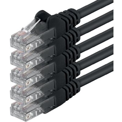 1aTTack.de 0,5 m noir 5 pièces (PACK) Câble réseau Ethernet LAN CAT.6 CAT6 Câble patch 1000 Mbit/s 1aTTack.de 0,5 m noir 5 pièces (PACK) Câble réseau Ethernet LAN CAT.6 CAT6 Câble patch 1000 Mbit/s
