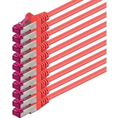 1aTTack.de 2m rouge 10 pièces câble réseau CAT6a (10Gb/s) S-FTP CAT 6a Lankacable certifié GHMT PIMF 500 MHz Cat5 Cat5e Cat6 Cat6a Cat7 pour switch, routeur, modem, Internet 1aTTack.de 2m rouge 10 pièces câble réseau CAT6a (10Gb/s) S-FTP CAT 6a Lankacable certifié GHMT PIMF 500 MHz Cat5 Cat5e Cat6 Cat6a Cat7 pour switch, routeur, modem, Internet