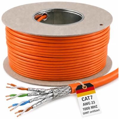 1aTTack.de Câble d'installation CAT 7 Câble réseau GHMT Câble d'installation LAN CAT.7 sans halogène Câble CAT7 Câblage réseau Câble de données Gigabit cuivre Ethernet 50m 1aTTack.de Câble d'installation CAT 7 Câble réseau GHMT Câble d'installation LAN CAT.7 sans halogène Câble CAT7 Câblage réseau Câble de données Gigabit cuivre Ethernet 50m