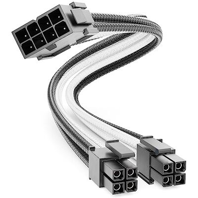 deleyCON 4+4-Pin EPS CPU Processeur Câble D'alimentation Rallonge 30cm 18 AWG PSU Carte Mère PC Ordinateur Alimentation Électrique Nylon Cordon Électrique Mâle à Femelle Noir Blanc deleyCON 4+4-Pin EPS CPU Processeur Câble D'alimentation Rallonge 30cm 18 AWG PSU Carte Mère PC Ordinateur Alimentation Électrique Nylon Cordon Électrique Mâle à Femelle Noir Blanc
