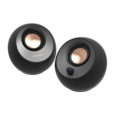 Creative Pebble V3 Enceintes de Bureau Minimalistes avec USB Type C, Clear Dialog, Bluetooth 5.0, 8 W RMS, Puissance de Crête 16 W, Convertisseur USB-A Inclus Noir Creative Pebble V3 Enceintes de Bureau Minimalistes avec USB Type C, Clear Dialog, Bluetooth 5.0, 8 W RMS, Puissance de Crête 16 W, Convertisseur USB-A Inclus Noir