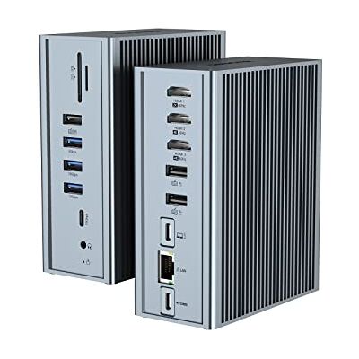 Qhou Station d'accueil USB-C 16 en 1 Station d'accueil USB C, triple HDMI, 100 W PD, Ethernet, audio 3,5 mm, 2 USB A et USB C, SD/TF pour ordinateurs portables Mac Pro/Air et Thunderbolt 3 Qhou Station d'accueil USB-C 16 en 1 Station d'accueil USB C, triple HDMI, 100 W PD, Ethernet, audio 3,5 mm, 2 USB A et USB C, SD/TF pour ordinateurs portables Mac Pro/Air et Thunderbolt 3