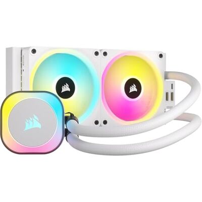 Corsair iCUE LINK H100i RGB Liquid CPU Cooler 240mm AIO Ventilateurs QX120 RGB Convient à Intel® LGA 1700, AMD® AM5 Hub Système iCUE LINK Inclus Blanc Corsair iCUE LINK H100i RGB Liquid CPU Cooler 240mm AIO Ventilateurs QX120 RGB Convient à Intel® LGA 1700, AMD® AM5 Hub Système iCUE LINK Inclus Blanc