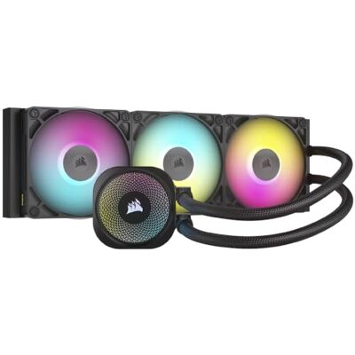 Corsair 360mm AIO, 3x RX120 Ventilateurs RGB Inclus, Convient à Intel LGA 1851/1700, AMD AM5/AM4, Hub du Système iCUE LINK Inclus Corsair 360mm AIO, 3x RX120 Ventilateurs RGB Inclus, Convient à Intel LGA 1851/1700, AMD AM5/AM4, Hub du Système iCUE LINK Inclus