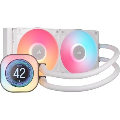 Corsair iCUE LINK TITAN 240 RX LCD Refroidisseur Liquide pour CPU – Chambre de Refroidissement FlowDrive – Intel LGA 1851/1700, AMD AM5/AM4 – 2x RX120 RGB Ventilateurs – iCUE LINK Hub Inclus – Blanc Corsair iCUE LINK TITAN 240 RX LCD Refroidisseur Liquide pour CPU – Chambre de Refroidissement FlowDrive – Intel LGA 1851/1700, AMD AM5/AM4 – 2x RX120 RGB Ventilateurs – iCUE LINK Hub Inclus – Blanc