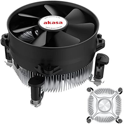 Akasa Refroidisseur de processeur en aluminium Ventilateur PWM à faible bruit TDP 77 W Dissipateur thermique en aluminium Ventilateur silencieux de 92 mm Installation facile Conçu pour Akasa Refroidisseur de processeur en aluminium Ventilateur PWM à faible bruit TDP 77 W Dissipateur thermique en aluminium Ventilateur silencieux de 92 mm Installation facile Conçu pour