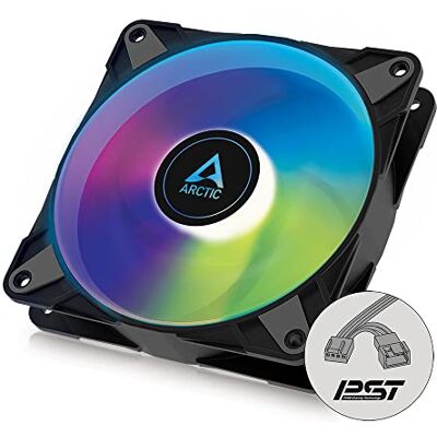 Arctic P12 PWM PST A-RGB Ventilateur de boîtier PWM de 120 mm optimisé pour la pression statique, Semi passif : 200-2000 rpm (0 rpm <5%), 5V 3 Pin ARGB LED, ventilateur individuel Noir Arctic P12 PWM PST A-RGB Ventilateur de boîtier PWM de 120 mm optimisé pour la pression statique, Semi passif : 200-2000 rpm (0 rpm <5%), 5V 3 Pin ARGB LED, ventilateur individuel Noir