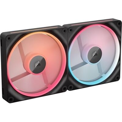 Corsair iCUE LINK LX140-R RGB 140mm PWM Ventilateur Inversés – Kit Double Ventilateur – Faible Bruit, Palier à Dôme Magnétique, Double Boucle Lumineuse, Vis QuikTurn™, Mode Zéro RPM – Noir Corsair iCUE LINK LX140-R RGB 140mm PWM Ventilateur Inversés – Kit Double Ventilateur – Faible Bruit, Palier à Dôme Magnétique, Double Boucle Lumineuse, Vis QuikTurn™, Mode Zéro RPM – Noir