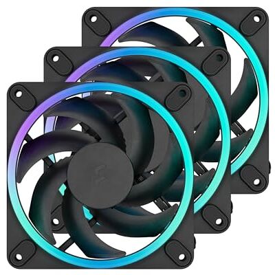 Fractal Design Momentum Lot de 3 ventilateurs de boîtier PC silencieux RGB-120 mm-ARGB Gen2-16 LEDs-Liquid Crystal Polymer LCP lames-FDB Fluid Dynamic Bearing-Cooling Performance-Puissant flux d'air Fractal Design Momentum Lot de 3 ventilateurs de boîtier PC silencieux RGB-120 mm-ARGB Gen2-16 LEDs-Liquid Crystal Polymer LCP lames-FDB Fluid Dynamic Bearing-Cooling Performance-Puissant flux d'air