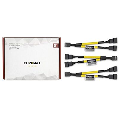 Noctua NA-SYC1 chromax.yellow, Câble Répartiteur PC 2 Sorties Lot de 3 Câble Répartiteur 4 Broches PWM Compatible avec Ventilateurs 3 Broches, Gaine Robuste et Résistant à la Chaleur, Lot de 3 Noctua NA-SYC1 chromax.yellow, Câble Répartiteur PC 2 Sorties Lot de 3 Câble Répartiteur 4 Broches PWM Compatible avec Ventilateurs 3 Broches, Gaine Robuste et Résistant à la Chaleur, Lot de 3