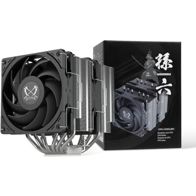 SCYTHE Magoroku Refroidisseur d'air double tour pour processeur avec deux ventilateurs de 120 mm pour Intel LGA1700, LGA1151, AMD AM5 et AM4, 6 x 6 mm dissipateurs thermiques, ventilateur silencieux SCYTHE Magoroku Refroidisseur d'air double tour pour processeur avec deux ventilateurs de 120 mm pour Intel LGA1700, LGA1151, AMD AM5 et AM4, 6 x 6 mm dissipateurs thermiques, ventilateur silencieux