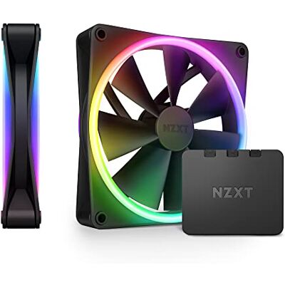NZXT F140 RGB Duo Twin Pack Ventilateurs 2x 140mm RGB + Hub Noir Deux ventilateurs RGB 140mm double face avec contrôleur. 20 LED adressables chacun, perfs équilibrées, RGB synchronisé CAM. NZXT F140 RGB Duo Twin Pack Ventilateurs 2x 140mm RGB + Hub Noir Deux ventilateurs RGB 140mm double face avec contrôleur. 20 LED adressables chacun, perfs équilibrées, RGB synchronisé CAM.