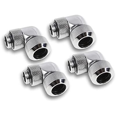 Alphacool Eiszapfen 13mm HardTube Compression Fitting 90° rotatable G1/4 for Acryl/Brass Tubes 4pcs Set Chrome Alphacool Eiszapfen 13mm HardTube Compression Fitting 90° rotatable G1/4 for Acryl/Brass Tubes 4pcs Set Chrome