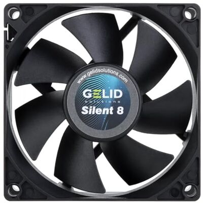 Gelid Solutions Silent 8 Noir Ventilateur 80mm Fonctionnement Silencieux Pales de Ventilateur Optimisées Débit d'air élevé Connecteur 3 Broches RPM 1600 80x80x25mm Noir Gelid Solutions Silent 8 Noir Ventilateur 80mm Fonctionnement Silencieux Pales de Ventilateur Optimisées Débit d'air élevé Connecteur 3 Broches RPM 1600 80x80x25mm Noir