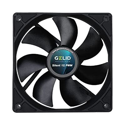 Gelid Solutions Silent 12 PWM Black Ventilateur 120 mm CFM 54.9 Max dBA 32.1 Voltage (V) 12 Connecteur 3 broches RPM 1200 120 x 120 x 25 mm Noir Gelid Solutions Silent 12 PWM Black Ventilateur 120 mm CFM 54.9 Max dBA 32.1 Voltage (V) 12 Connecteur 3 broches RPM 1200 120 x 120 x 25 mm Noir