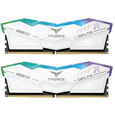 TEAMGROUP T-Force FF4D564G6000HC38GDC01 Delta RGB DDR5 64 Go (2 x 32 Go) 6000 MHz PC5-48000 CL38 Intel XMP 3.0 et AMD Expo Module de mémoire RAM pour ordinateur de bureau Blanc TEAMGROUP T-Force FF4D564G6000HC38GDC01 Delta RGB DDR5 64 Go (2 x 32 Go) 6000 MHz PC5-48000 CL38 Intel XMP 3.0 et AMD Expo Module de mémoire RAM pour ordinateur de bureau Blanc