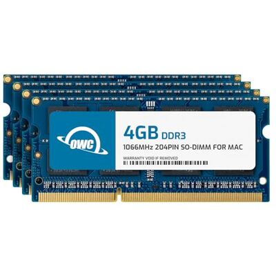 OWC 16,0 Go (4 x 4 Go) PC8500 DDR3 1066 MHz 204 Broches Kit de Mise à Niveau de mémoire pour Apple iMac modèles 21,5 Pouces et 27 Pouces, (8566DDR3S16S) OWC 16,0 Go (4 x 4 Go) PC8500 DDR3 1066 MHz 204 Broches Kit de Mise à Niveau de mémoire pour Apple iMac modèles 21,5 Pouces et 27 Pouces, (8566DDR3S16S)