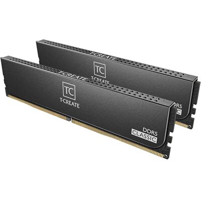 TEAMGROUP T-Create Expert CTCED532G6000HC38GDC01 Lot de 2 barrettes de mémoire RAM DDR5 10 L 6000 MHz (PC5-48000) CL38-46-46-76 Intel XMP 3.0 et AMD Expo, noir TEAMGROUP T-Create Expert CTCED532G6000HC38GDC01 Lot de 2 barrettes de mémoire RAM DDR5 10 L 6000 MHz (PC5-48000) CL38-46-46-76 Intel XMP 3.0 et AMD Expo, noir