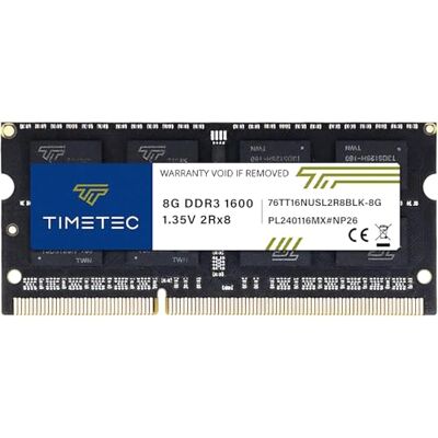 Timetec 8Go DDR3 / DDR3L 1600MHz PC3-12800 Non-ECC sans tampon 1,35V/1,5V CL11 2Rx8 double rang 204 broches SODIMM ordinateur portable ordinateur portable mémoire RAM Timetec 8Go DDR3 / DDR3L 1600MHz PC3-12800 Non-ECC sans tampon 1,35V/1,5V CL11 2Rx8 double rang 204 broches SODIMM ordinateur portable ordinateur portable mémoire RAM