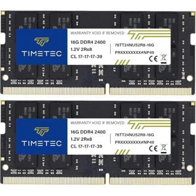 Timetec Kit de mémoire vive 32 Go (2 x 16 Go) DDR4 2400 MHz PC4-19200 Non-ECC Unbuffered 1,2 V CL17 2Rx8 Dual Rank 260 broches SODIMM pour ordinateur portable PC portable PC Notebook PC (2 x 16 Go) Timetec Kit de mémoire vive 32 Go (2 x 16 Go) DDR4 2400 MHz PC4-19200 Non-ECC Unbuffered 1,2 V CL17 2Rx8 Dual Rank 260 broches SODIMM pour ordinateur portable PC portable PC Notebook PC (2 x 16 Go)