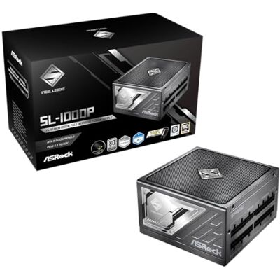 ASRock Steel Legend SL-1000P PSU 80Plus & Cybenetics Platinum Full Modular ATX3.1 & PCIe5.1 Ready with Dual Color 12V-2x6 Cable 10 Ans de Garantie ASRock Steel Legend SL-1000P PSU 80Plus & Cybenetics Platinum Full Modular ATX3.1 & PCIe5.1 Ready with Dual Color 12V-2x6 Cable 10 Ans de Garantie