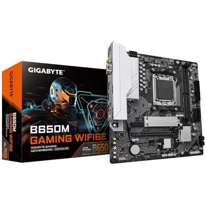 Gigabyte B650M Carte mère de jeu WIFI6E CPU AMD Ryzen 9000 Serie 5+2+2 phases VRM, jusqu'à 6400 MHz DDR5 (OC), 1 x PCIe 4.0 M.2, 2,5 GbE LAN, WiFi 6E, USB 3.2 Gen 1 Gigabyte B650M Carte mère de jeu WIFI6E CPU AMD Ryzen 9000 Serie 5+2+2 phases VRM, jusqu'à 6400 MHz DDR5 (OC), 1 x PCIe 4.0 M.2, 2,5 GbE LAN, WiFi 6E, USB 3.2 Gen 1