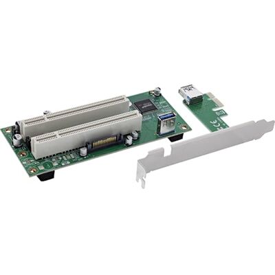 InLine Carte d'interface PCIe x1 vers 2 x PCI 32 bits, extension de fente PCI pour anciennes cartes, sans pilote, 76619K InLine Carte d'interface PCIe x1 vers 2 x PCI 32 bits, extension de fente PCI pour anciennes cartes, sans pilote, 76619K