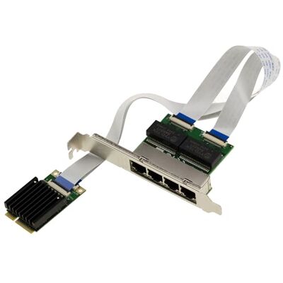 KALEA-INFORMATIQUE Carte contrôleur réseau Mini PCIe Quad Gigabit LAN Ethernet RJ45 10/100/1000 4 Ports avec chipset Intel I350 KALEA-INFORMATIQUE Carte contrôleur réseau Mini PCIe Quad Gigabit LAN Ethernet RJ45 10/100/1000 4 Ports avec chipset Intel I350