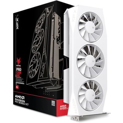 Pine XFX Mercury AMD Radeon RX 9060XT OC Blanc Édition Gaming avec 16 Go GDDR6 HDMI 2xDP, AMD RDNA 4 (RX-96TMERCW9) Pine XFX Mercury AMD Radeon RX 9060XT OC Blanc Édition Gaming avec 16 Go GDDR6 HDMI 2xDP, AMD RDNA 4 (RX-96TMERCW9)
