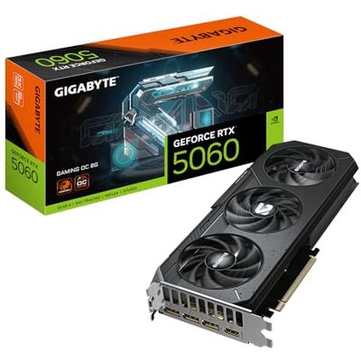 Gigabyte GeForce RTX 5060 GAMING OC 8G Carte graphique 8 Go GDDR7, 128 bit, PCI-E 5.0, 2595 MHz Fréquence cœur, 3 x DisplayPort, 1 x HDMI, GV-N5060GAMING OC-8GD Gigabyte GeForce RTX 5060 GAMING OC 8G Carte graphique 8 Go GDDR7, 128 bit, PCI-E 5.0, 2595 MHz Fréquence cœur, 3 x DisplayPort, 1 x HDMI, GV-N5060GAMING OC-8GD