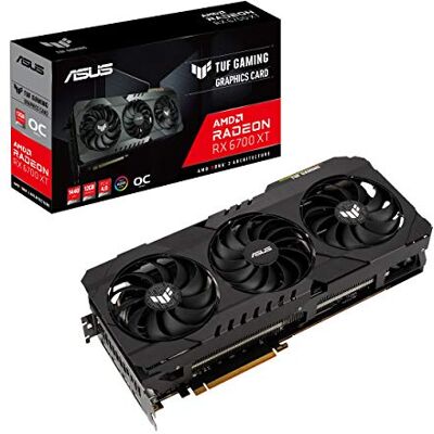 Asus TUF Gaming AMD Radeon RX 6700 XT OC Edition Carte graphique AMD RDNA 2, PCIe 4.0, 12 Go GDDR6, HDMI 2.1, DisplayPort 1.4a, double roulement à billes, carénage entièrement en aluminium, cadre Asus TUF Gaming AMD Radeon RX 6700 XT OC Edition Carte graphique AMD RDNA 2, PCIe 4.0, 12 Go GDDR6, HDMI 2.1, DisplayPort 1.4a, double roulement à billes, carénage entièrement en aluminium, cadre