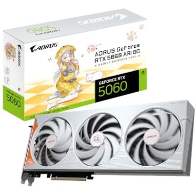 Gigabyte Carte graphique AORUS GeForce RTX 5060 ARI 8G GV-N5060AORUS ARI-8GD GDDR7 8 Go, 128 bits, PCI-E 5.0, 2722 MHz, 3 ports DisplayPort, 1 HDMI, DLSS 4.5, GV-N5060AORUS ARI-8GD Gigabyte Carte graphique AORUS GeForce RTX 5060 ARI 8G GV-N5060AORUS ARI-8GD GDDR7 8 Go, 128 bits, PCI-E 5.0, 2722 MHz, 3 ports DisplayPort, 1 HDMI, DLSS 4.5, GV-N5060AORUS ARI-8GD